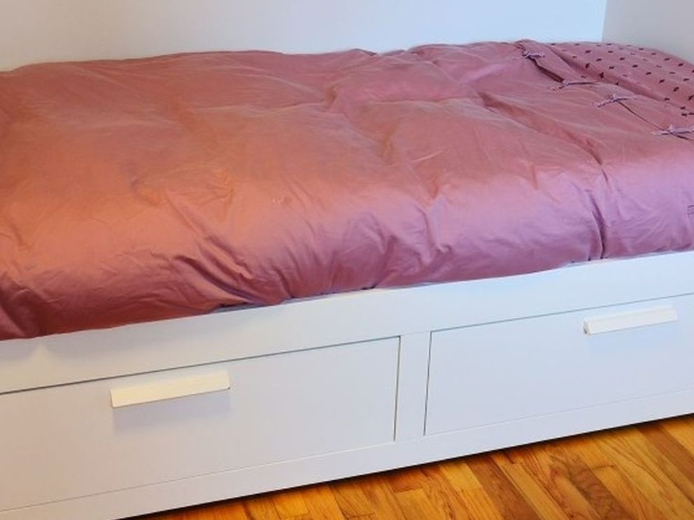 **Pending pick up** IKEA BRIMNES bed Twin Expandable With Drawers White