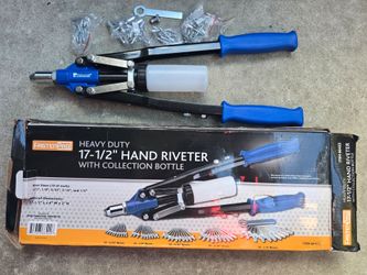 Heavy Duty 17-1/2" Hand Riveter Kit w/ Rivets & Collection Bottle - Like New