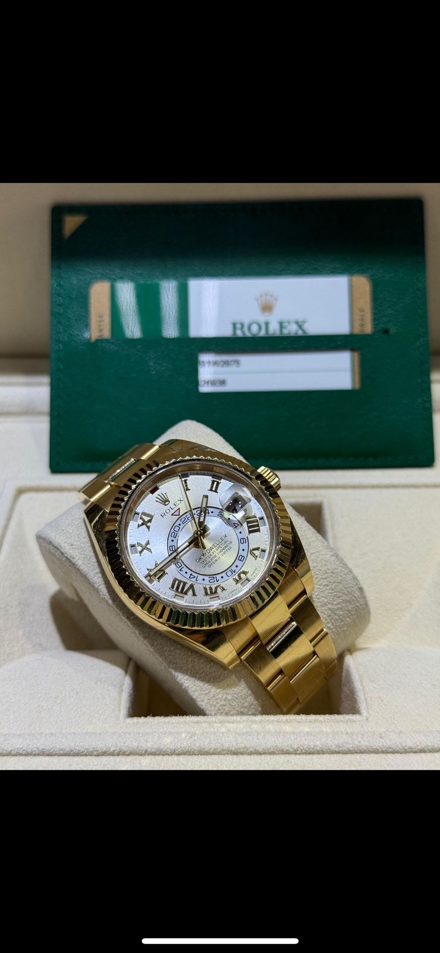 Rolex Skydweller 18k yellow gold Silver Roman 2018,box,watch