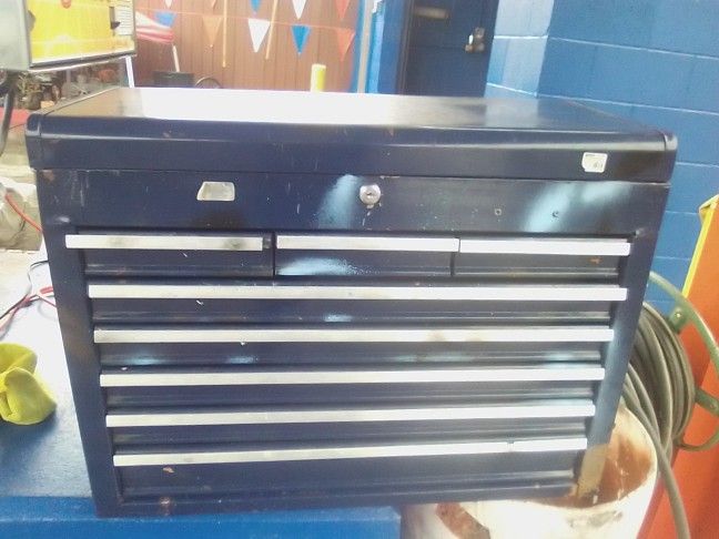 Craftsman Vintage Tool Box Midnight Blue With Some Tools