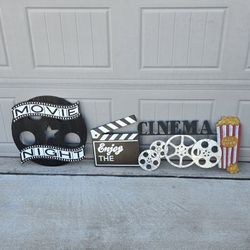 2~ Different Metal Wall Art pieces designed for home theater decor. 
Take BOTH for $30 Firm