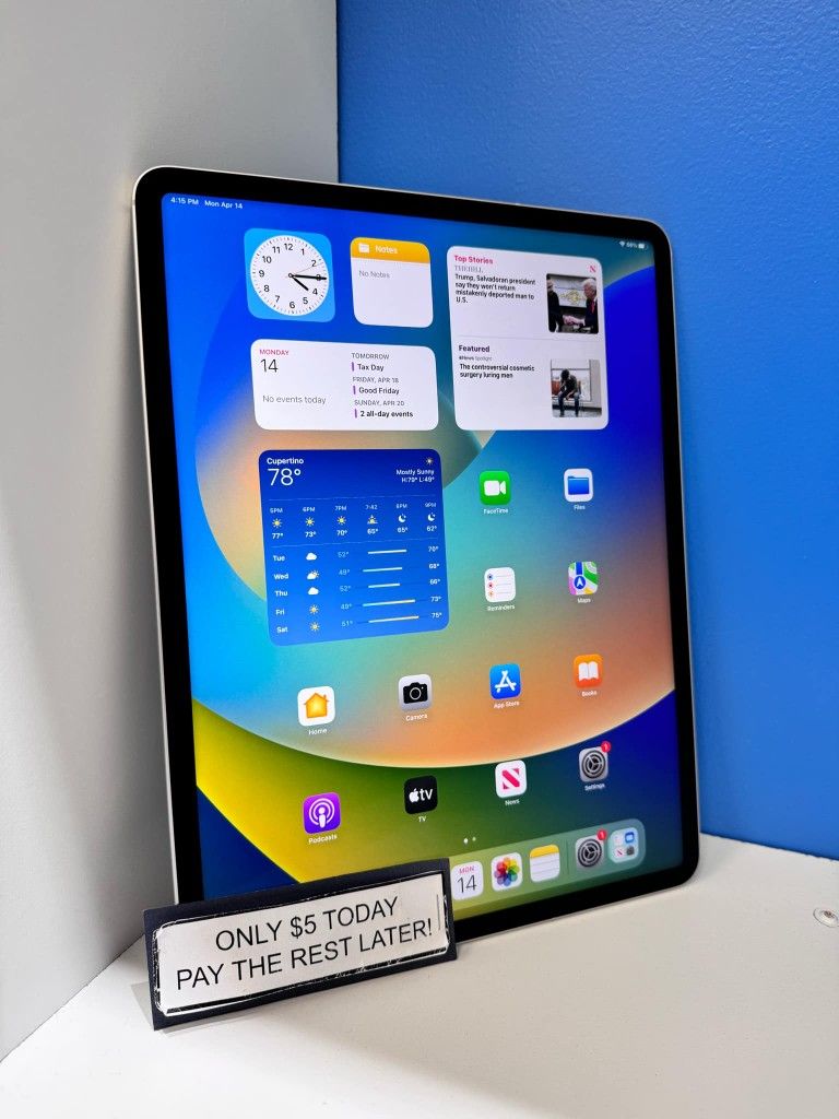 Apple IPad Pro 12.9 Inch 5th Gen Tablet - Pay $5 DOWN AVAILABLE - NO CREDIT NEEDED