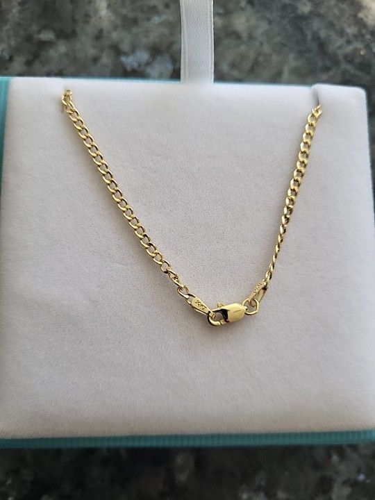 New 10K Yellow Gold 2.3mm Cuban Link 8"