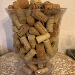 Decorative Glass Vase with Wine Corks – Rustic Home Decor