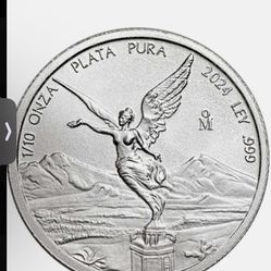 2024 Silver Mexican Libertad Onza 1/10 oz Brilliant Uncirculated L030525