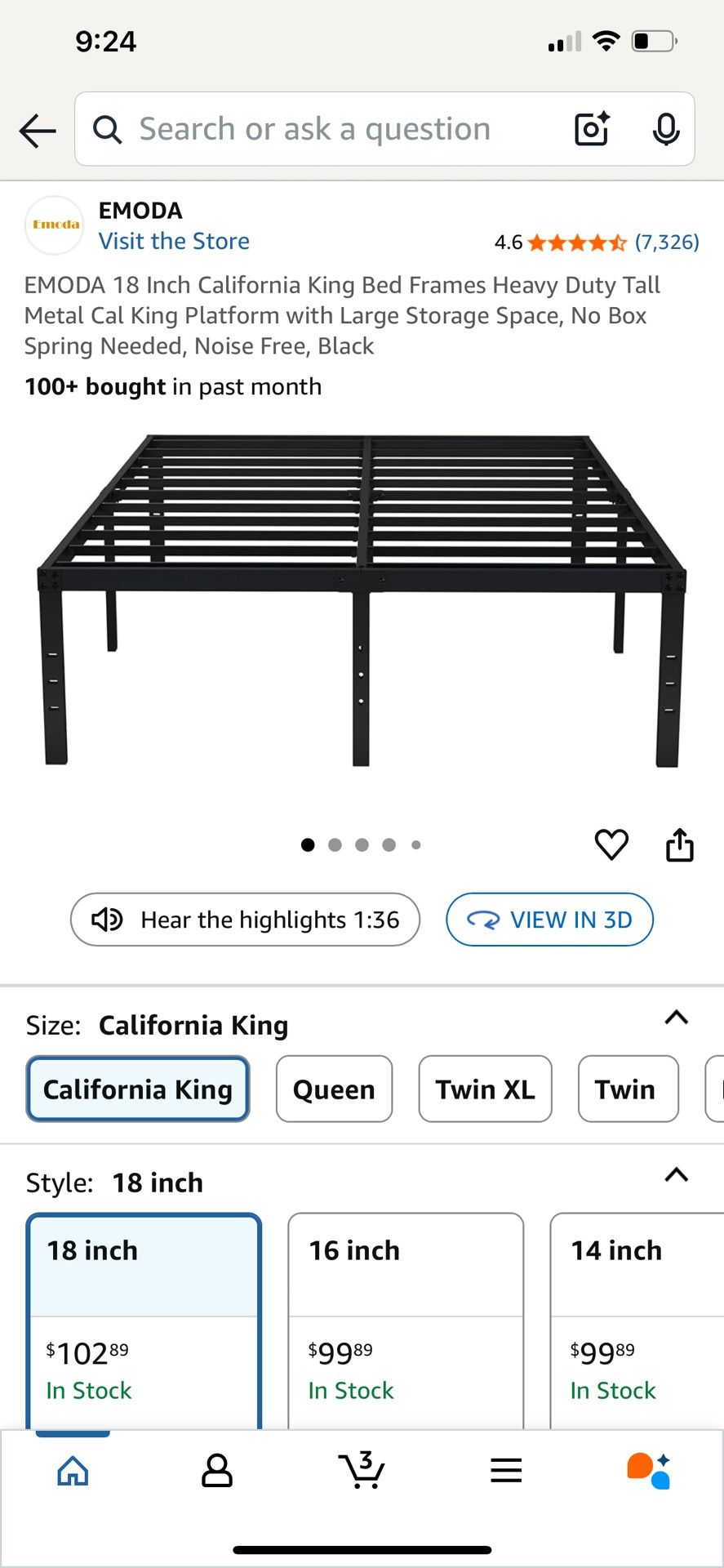 Cal King Bed frame Free