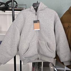 Supreme North Face down filled zip up hooded sweatshirt