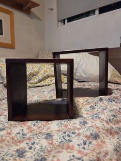 Wooden shelves