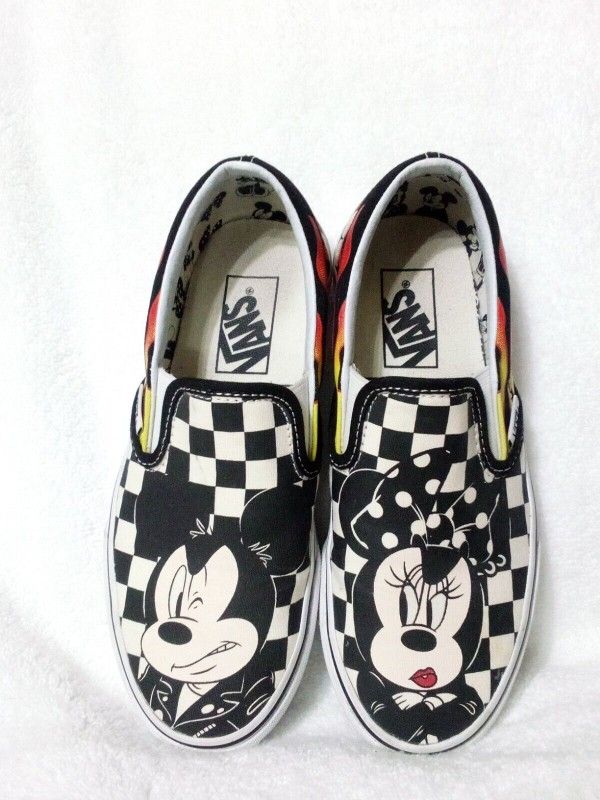 Vans Disney Mickey & Minnie Mouse Checkered Flames 