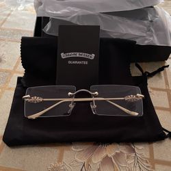 Chrome Hearts Luxury Rimless Sunglasses With Case 