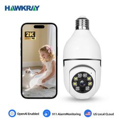 Hawkray Al camera one key automatic alarm, 911 AlarmMonitoring all day monitoring for your protection, face recognition mobile tracking, day and night