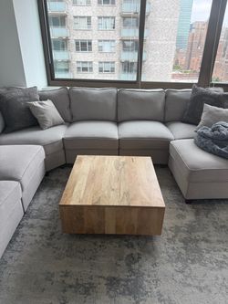 Natural Oak Wood Square Coffee Table 30x30x14