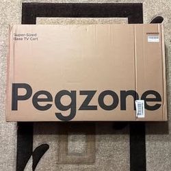 Pegzone Rolling TV Stand 32-85" LCD LED OLED, 132 Lbs, Swivel, Adjustable, Wood Base