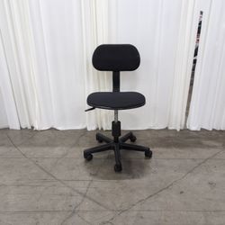 Black Fabric Armless Swivel Office Chair