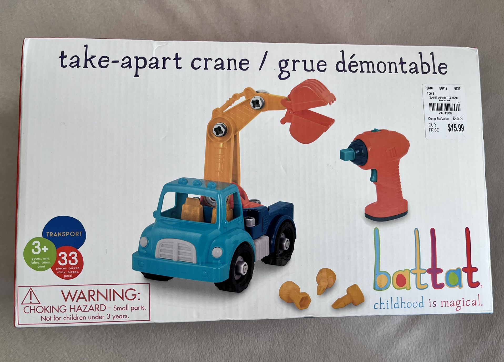New BATTAT Toy Take-Apart Crane