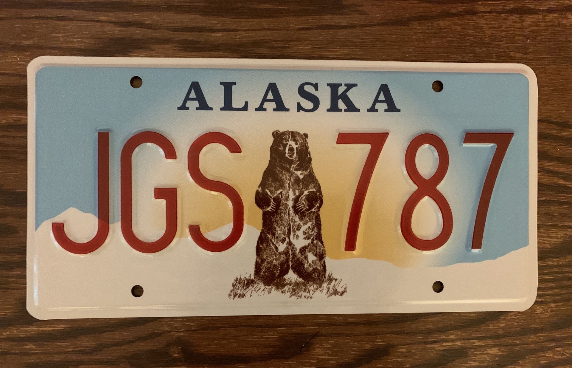 Alaska brown bear license plate collectible