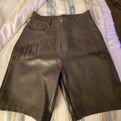 BOTTEGA DESIRES LEATHER JORTS Sz.36