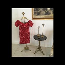 Dress Red and Pink   2 Bestido Rojo Rosado Lentejuelas  Pillows