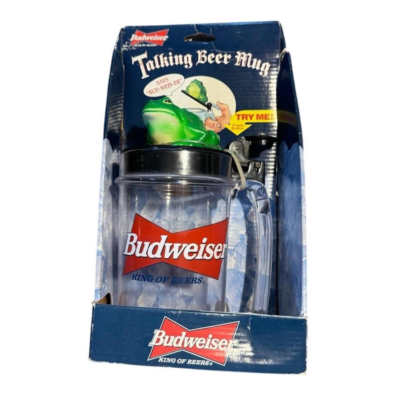 Budweiser Talking Beer Mug Vintage Frog Stein Bud Official 1996