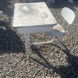 Vintage Child’s Metal School Desk