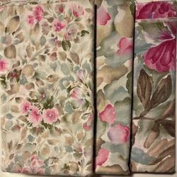 3 Yards Of Coordinated Floral Fabrics