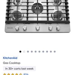 *Brand New* KitchenAid 30 inch gas cooktop, part# KCGS550ESS
