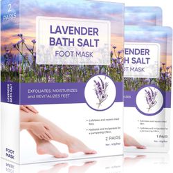 Foot Peel Mask, Lavender Foot Mask Natural Exfoliator for Dry Dead Skin, Callus, Peeling Foot Mask Repairs Heels & Removes Cracked Feet & Rough Heels 