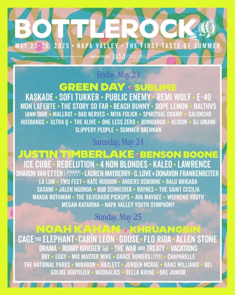 2025 BottleRock Napa Valley Festival Tickets