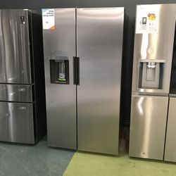 Midea Stainless Steel Side By Side Refrigerator With Water Dispenser L8
