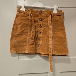 Brown Corduroy Mini Skirt