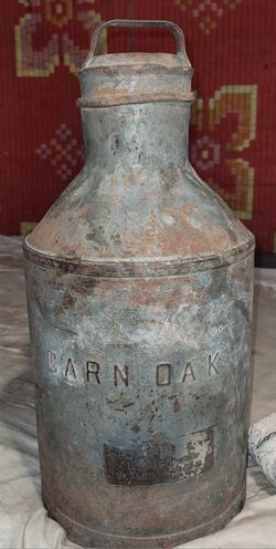 Vintage 12 Quart Milk Container By Carn= Oak
