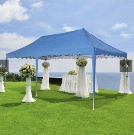 10'x20' Pop Up Canopy Tent, Outdoor Gazebo with Wheeled Bag, for Parties, Weddings