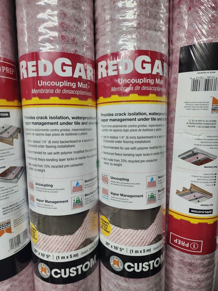 Red Gard 39" x 16.5FT Uncoupling Mat $50 Ea. Roll Brand New (Price Is Firm)