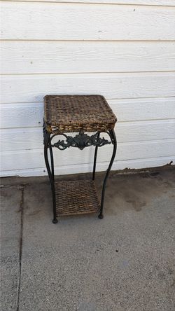 Metal with Wicker plant stand
