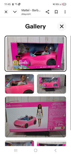 New in box barbie pink car with African American doll