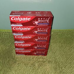5 Colgate Toothpaste Optic White Stain Fighter Clean Mint Paste 4.2oz