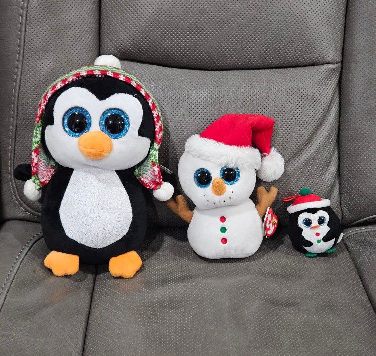 LOT of 3 TY Christmas Beanie Boo's