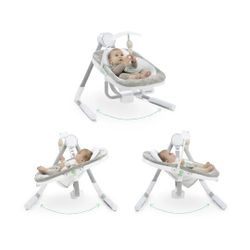 Ingenuity Anyway Sway Vibrating Portable Infant Baby Swing Spruce, Blue