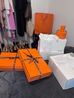 Hermes boxes and gift bags