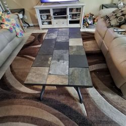 Slate Tile Top Coffee Table with Metal Legs
