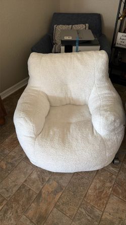 Off white bone less bean bag