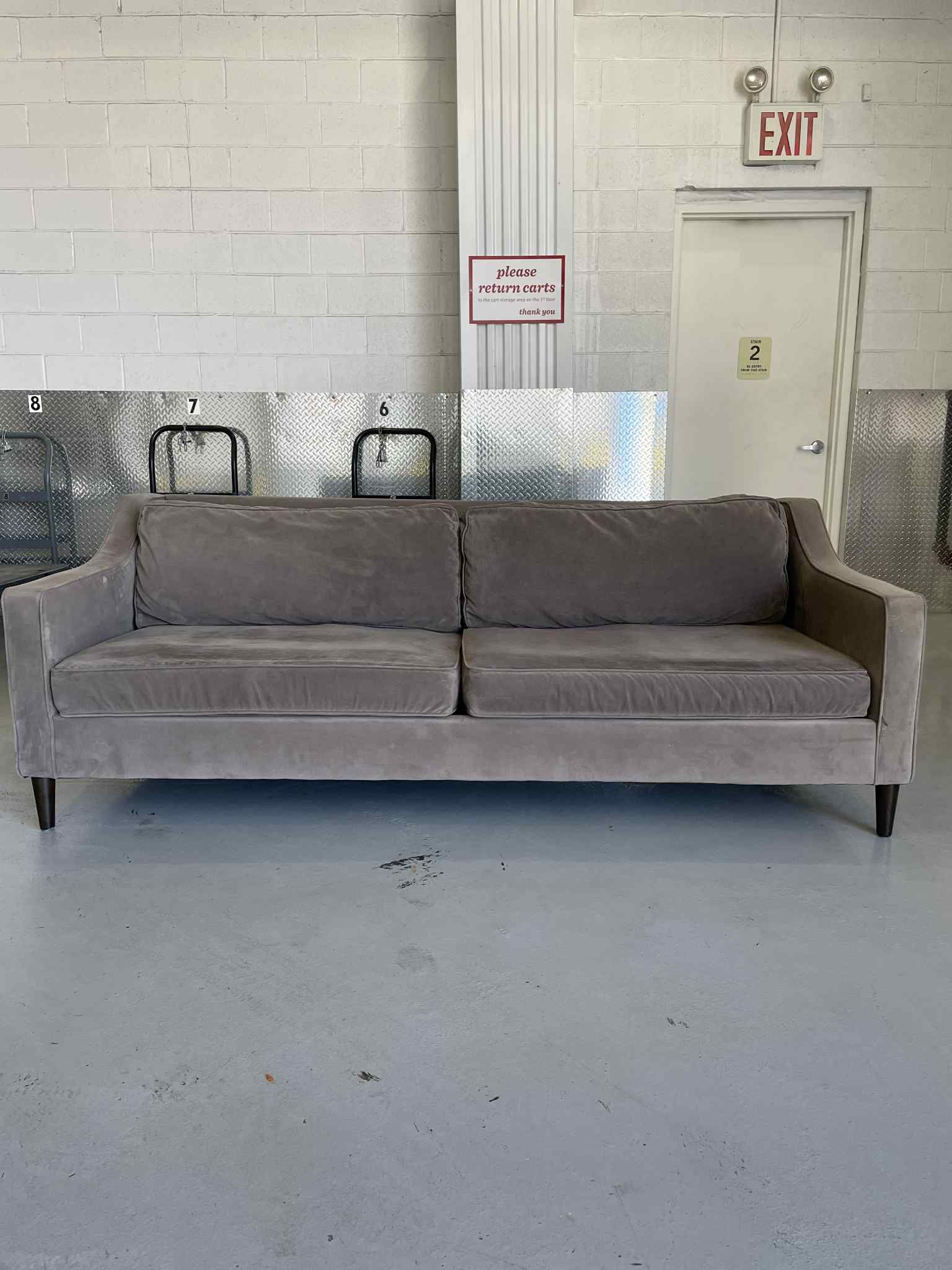 West Elm Velvet Paidge Sofa Free Delivery