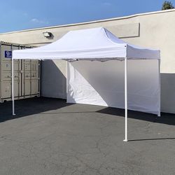(NEW) $160 Heavy-Duty Canopy 10x15 FT with (1) Sidewall, Ez Popup Outdoor Party Tent (2 colors) 