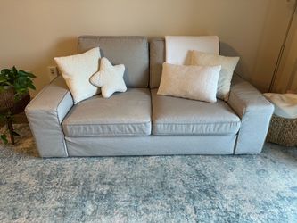 Light Gray Fabric Loveseat Sofa