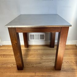 West Elm Stainless Steel Top Dining Table 