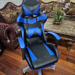NEW Blue Gaming Chair w/Recliner