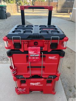 Milwaukee  Packout Rolling Tool Box/ 2- Drawer Tool Box/ Tool Box (3) Piece Set