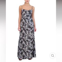 Laundry by Shelli Segal - Womens Midnight Paisley Cowl Neck Bodycon Maxi🦋(Cocktail/Party Dress/maxi/wedding/paisley Dress)