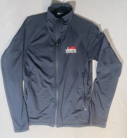 The North Face Gray Grid Fleece Jacket Men's Medium Full Zip Workwear Outdoor