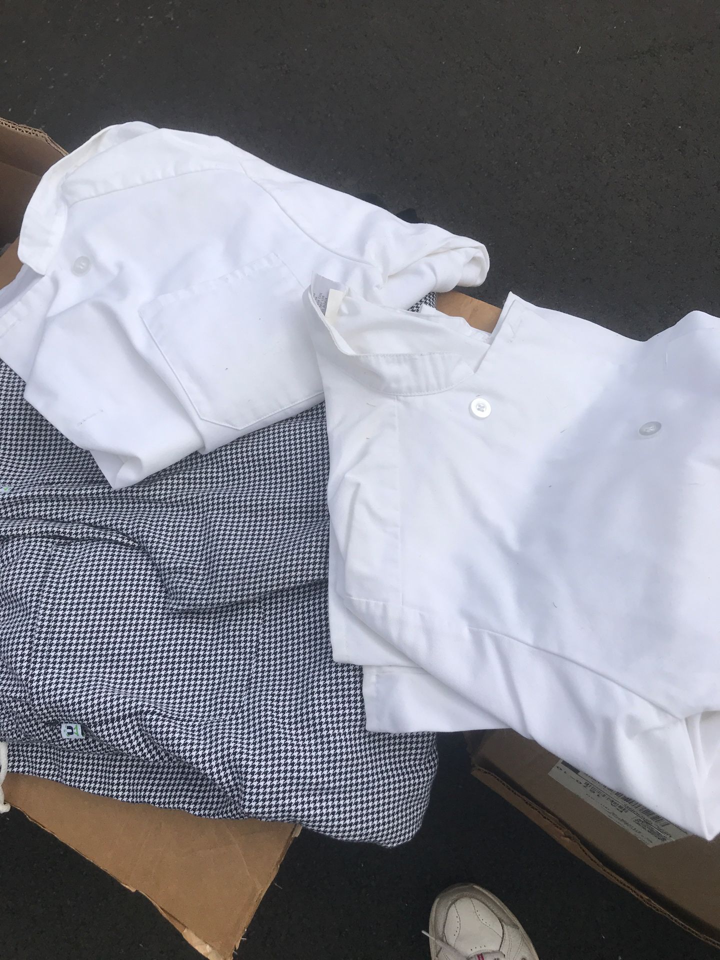 Culinary arts chef pants and coats.